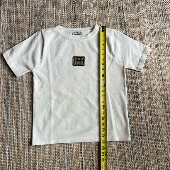 Miu Miu White Short Sleeve Tee - Picture 6 of 8